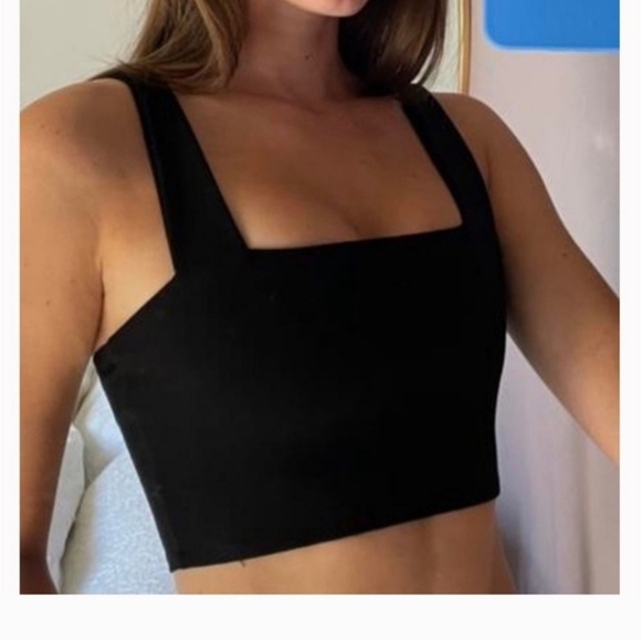 HOUSE OF HARLOW 1960 Luxe essentials Black ribbed crop top. Size L NWT - Picture 13 of 13